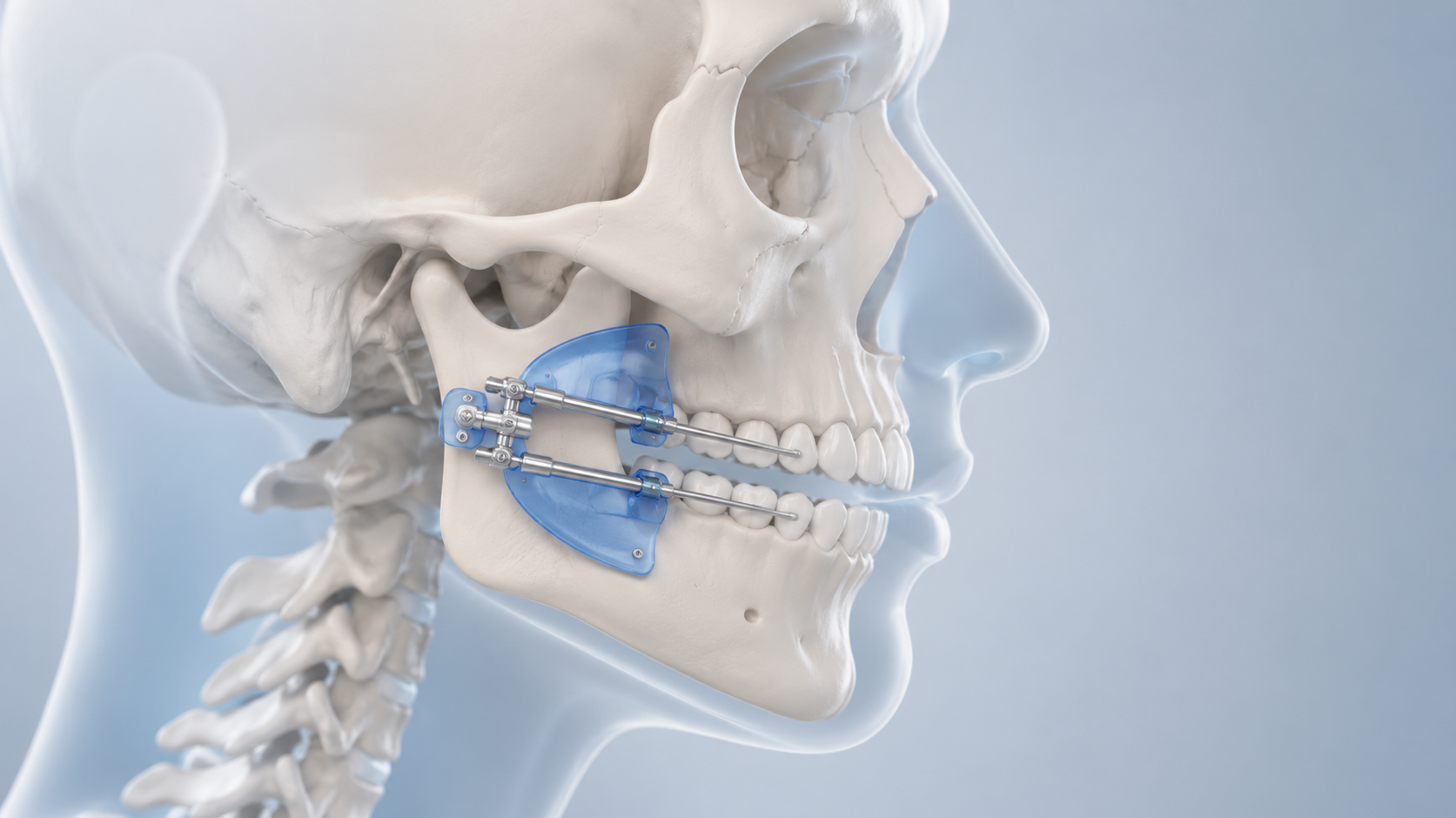 Criança a utilizar aparelho removível de Ortopedia Funcional dos Maxilares durante consulta de Medicina Dentária